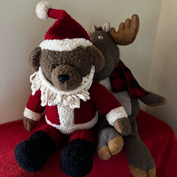Two Vintage Hallmark Christmas Plush Kris The Bear and Broose The Moose 1998 - Picture 6 of 10